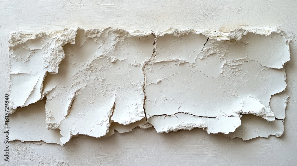 Obraz premium White textured relief art piece on light beige background