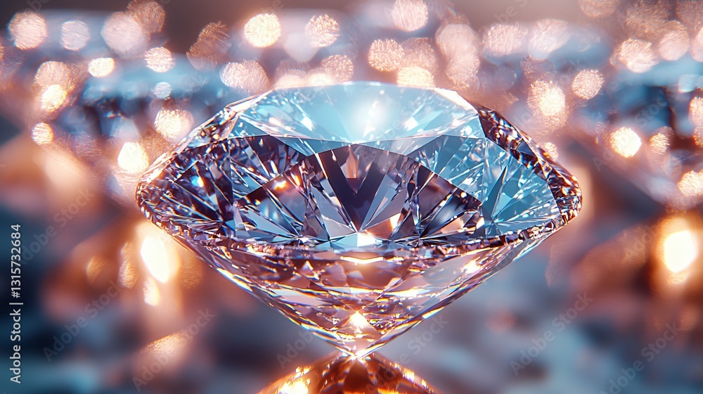 Radiant Diamond in Bokeh Background Radiant Diamond in Bokeh Background