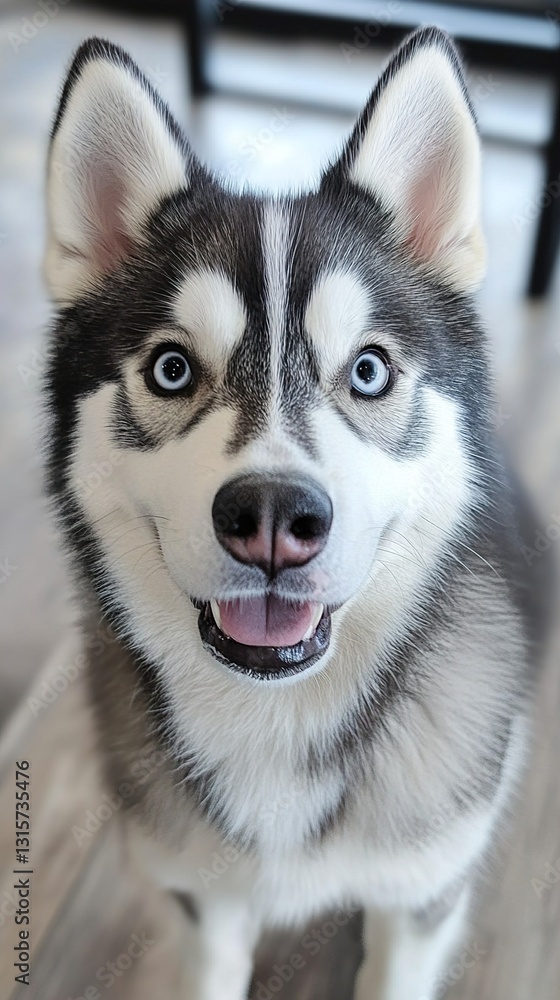 Obraz premium Adorable Siberian Husky Puppy Portrait