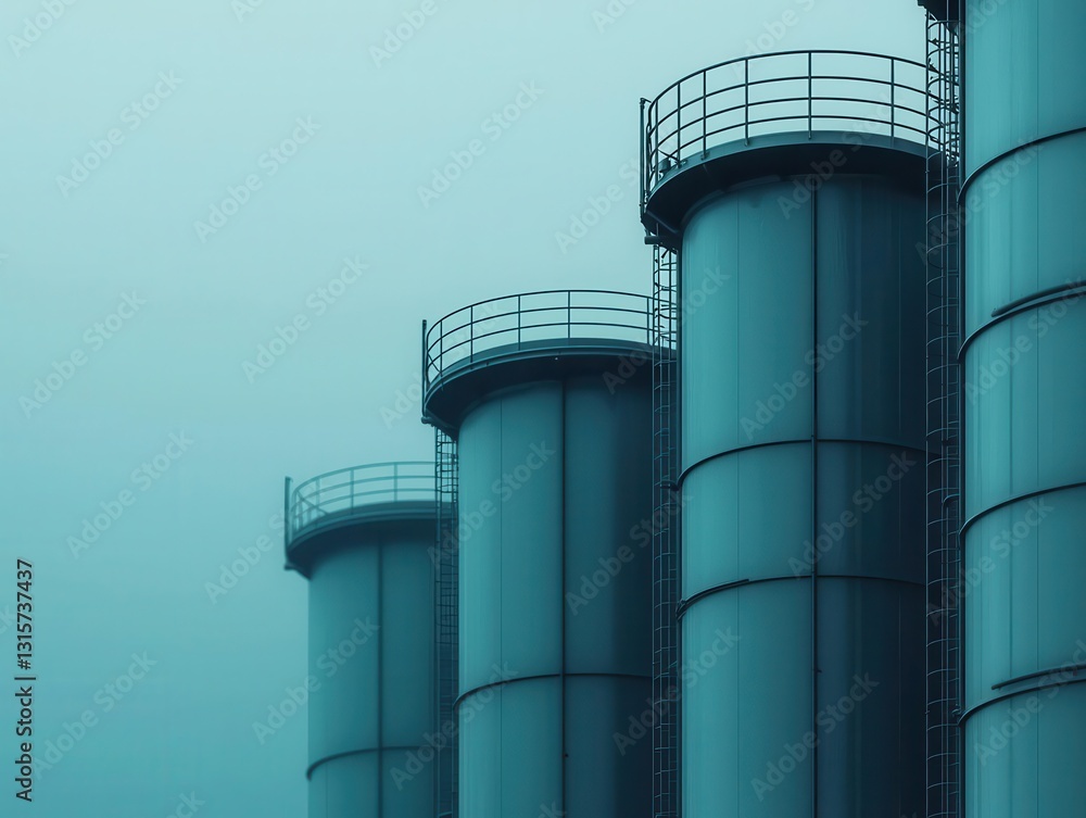 Hightech CO2 capture systems attached to an industrial power plant, symbolizing progress in emissions control Hightech CO2 capture systems attached to an industrial power plant, symbolizing progress in emissions control