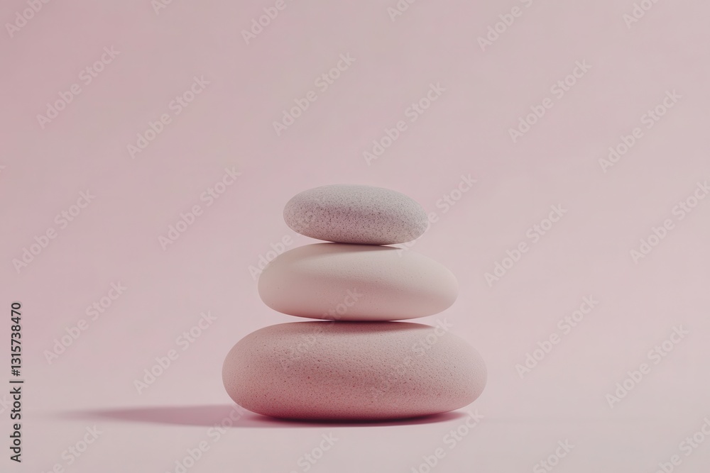 Balanced Stacked Stones on a Soft Background Balanced Stacked Stones on a Soft Background