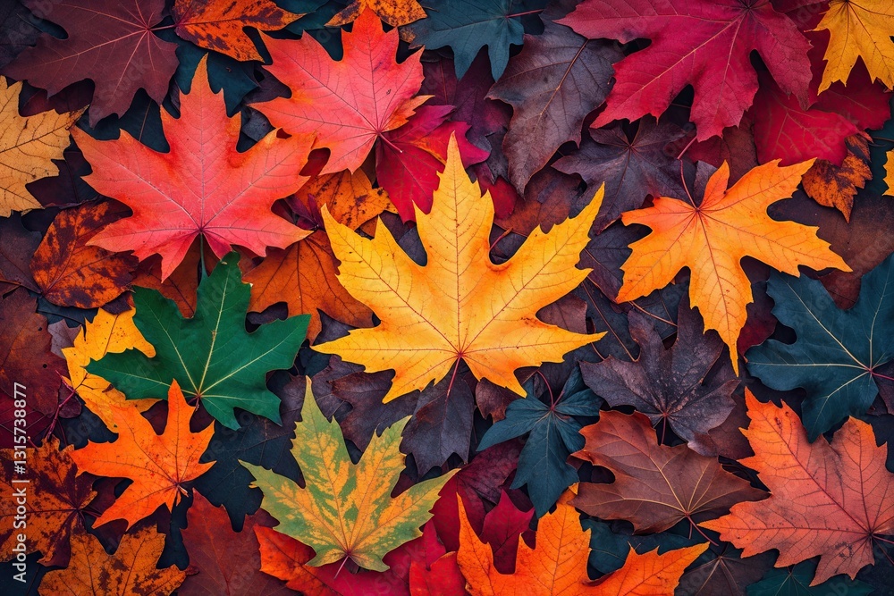 Vibrant Autumn Leaf Texture - Beautiful Colorful Backdrop of Nature's Foliage Vibrant Autumn Leaf Texture - Beautiful Colorful Backdrop of Nature's Foliage