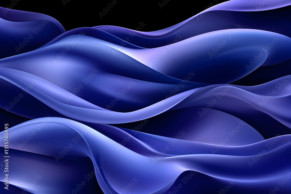 Fototapeta premium Abstract blue wave background, elegant flowing fabric-like design, perfect for modern website or digital art.
