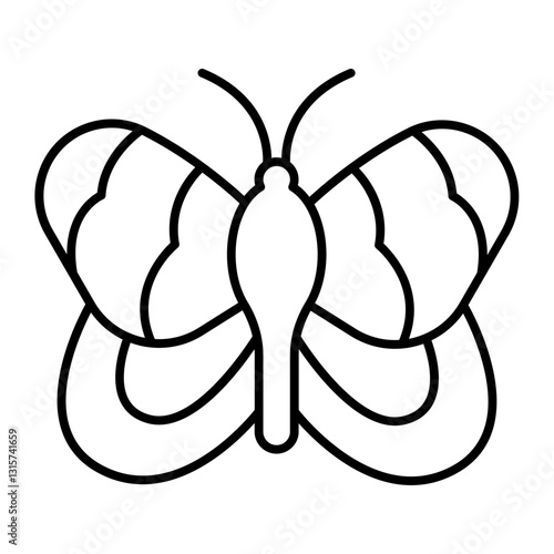 Admiral butterfly outline icon