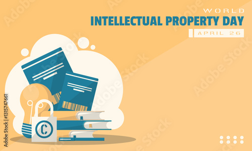 World Intellectual Property Day Template. Copyright in literary works. Copy space area