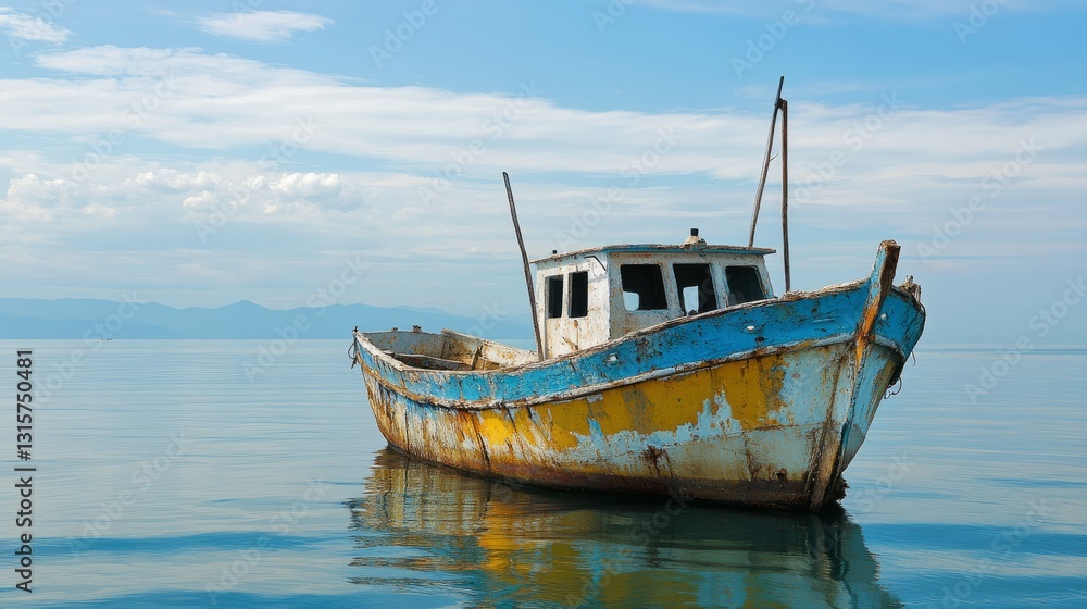 Household Fishing Boat Overview Calm Paint High Resolution Household Fishing Boat Overview Calm Paint High Resolution