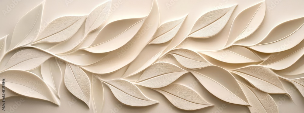 Fototapeta premium 3D special effect illustration featuring curvy leaves.