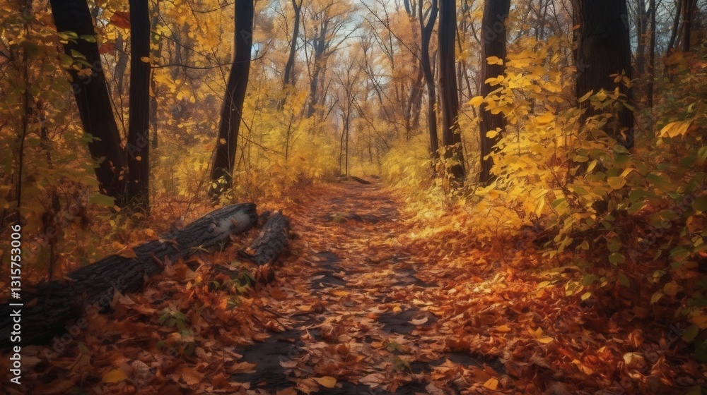 Autumn Path: Golden Forest Trail. Autumn Path: Golden Forest Trail.