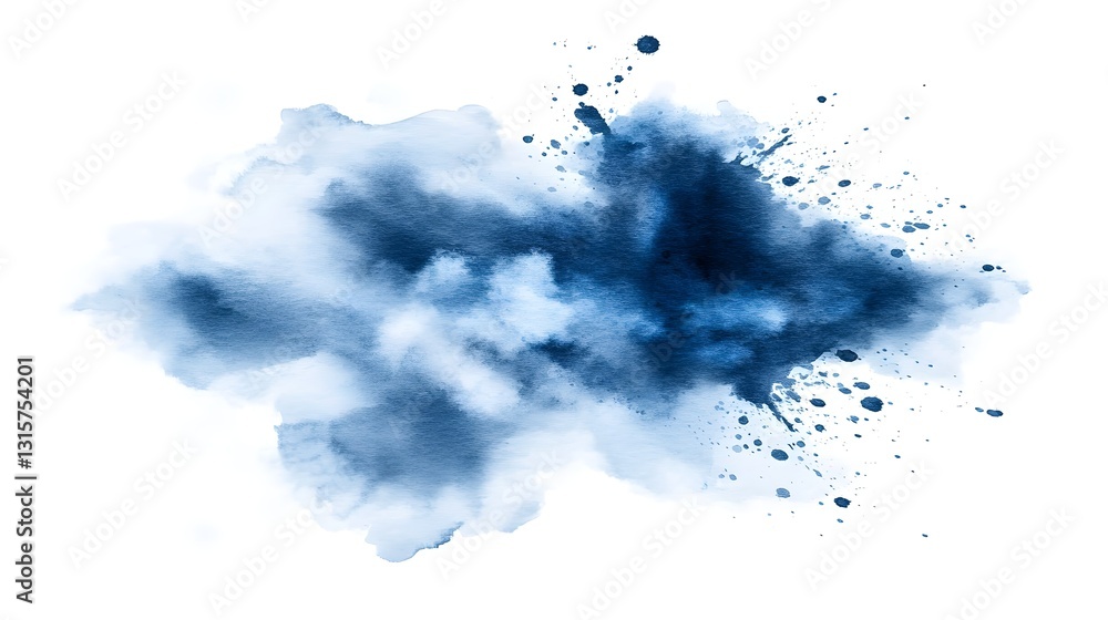 Obraz premium Blue Watercolor Splash Abstract Art for Backgrounds and Design Projects