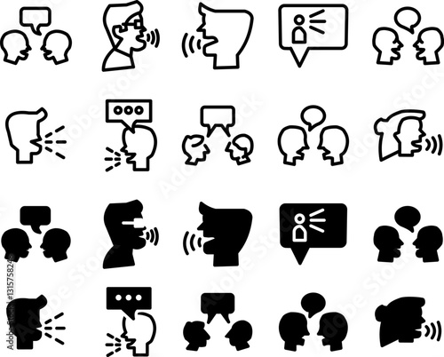 Speak Icon Set – Communication and Voice Symbols Collection