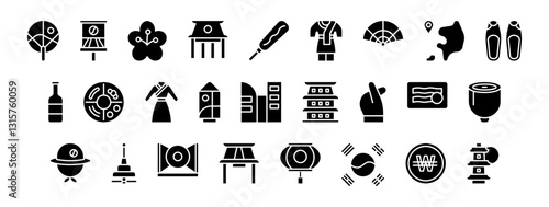 Cultural Icons of Korea Celebrating Traditional Heritage Through Art, Food, and Community Vibrancy in a Colorful Display