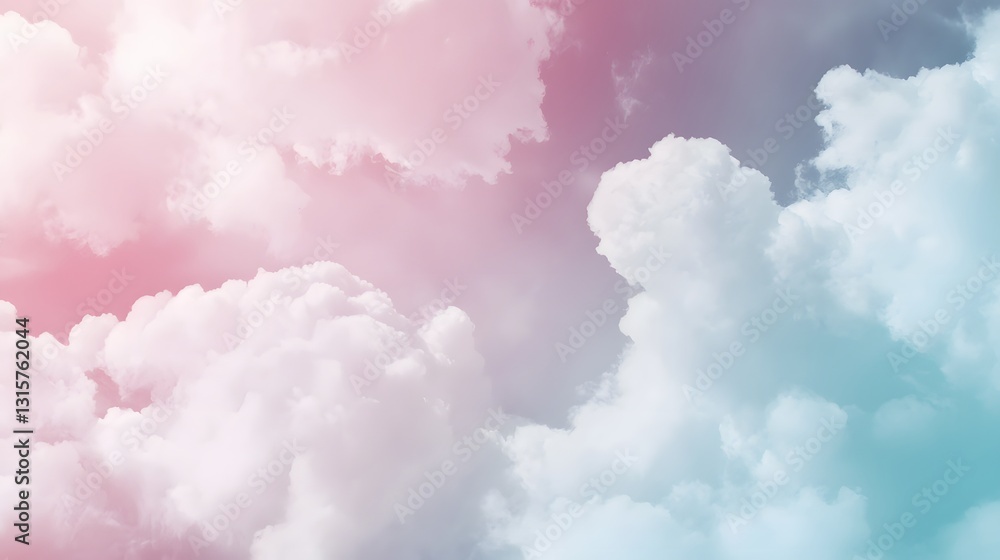 Soft Pink and Blue Clouds in the Sky with a Dreamy Atmosphere and Gentle Light Effects Soft Pink and Blue Clouds in the Sky with a Dreamy Atmosphere and Gentle Light Effects