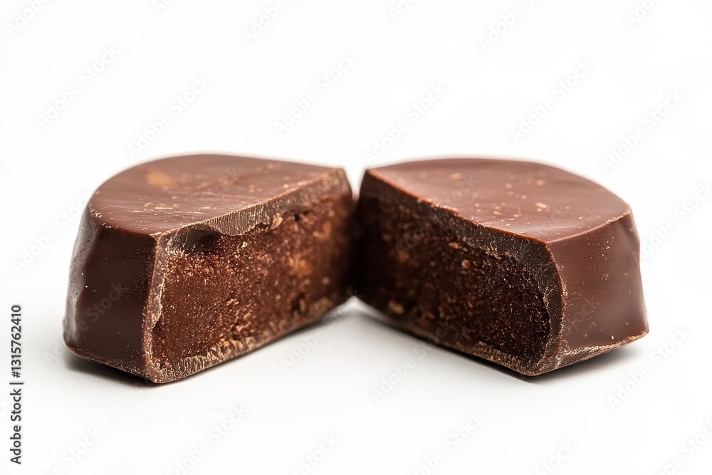 Sliced Chocolate Wafer on White Background Sliced Chocolate Wafer on White Background