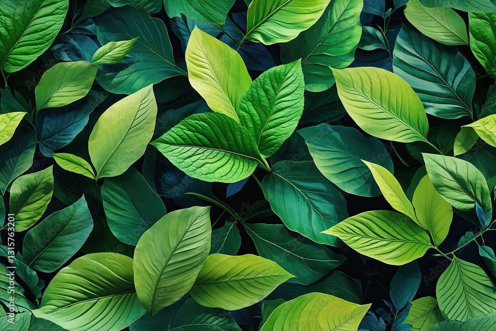 Vibrant Green Leaves in Nature Abstract Design Patterns Vibrant Green Leaves in Nature Abstract Design Patterns