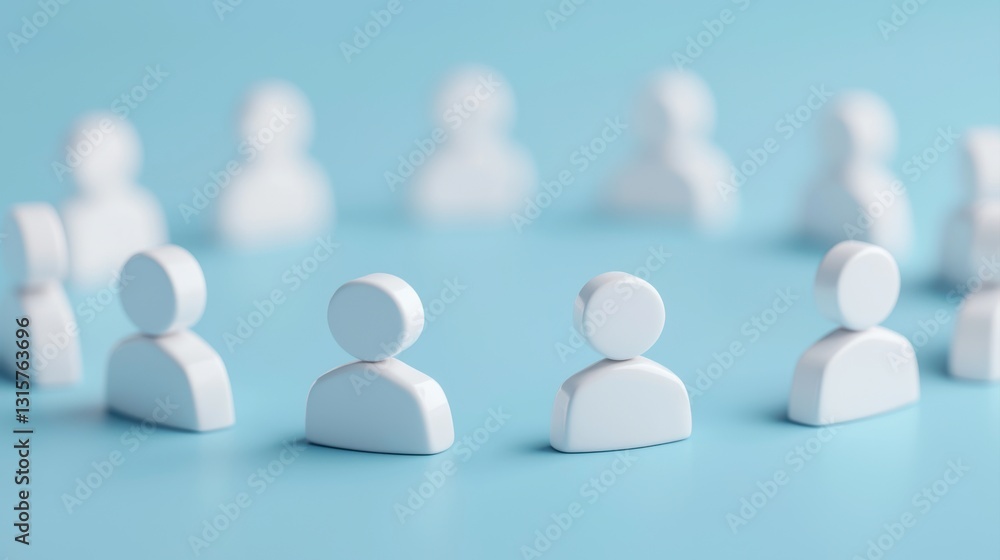 A group of white figurines resembling people, arranged in a circle against a blue background, symbolizing community or connection. A group of white figurines resembling people, arranged in a circle against a blue background, symbolizing community or connection.