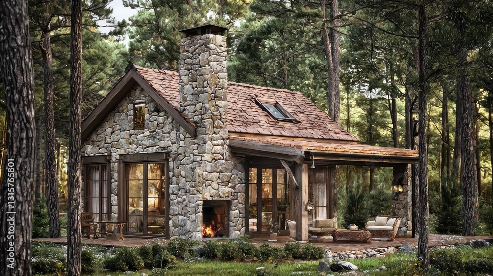 Rustic Stone Cabin in a Secluded Forest Rustic Stone Cabin in a Secluded Forest