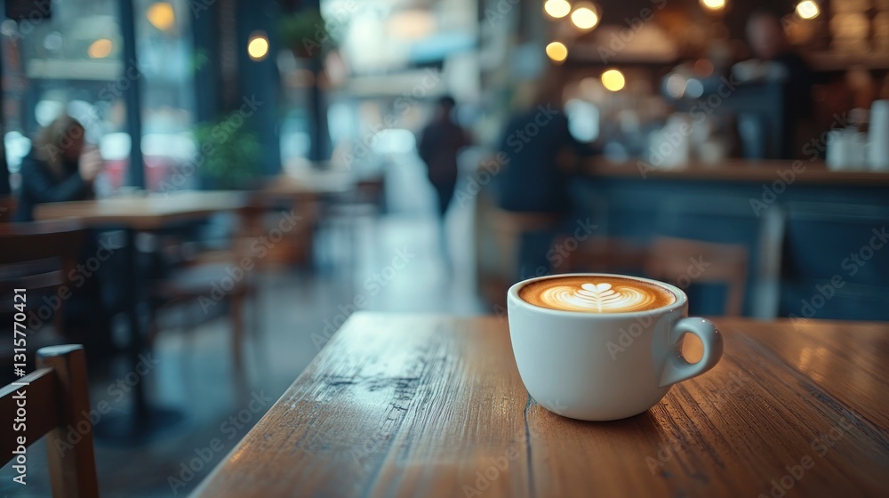 creamy latte art in a cozy cafe setting on a rustic wooden table inviting atmosphere for a relaxing coffee break and enjoyable experience creamy latte art in a cozy cafe setting on a rustic wooden table inviting atmosphere for a relaxing coffee break and enjoyable experience