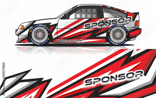 Sporty racing car wrap design
