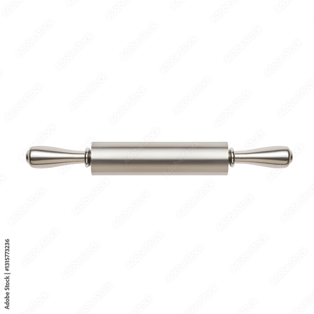 Classic Stainless Steel Rolling Pin for Baking Isolated on transparent background Classic Stainless Steel Rolling Pin for Baking Isolated on transparent background