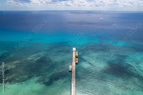 Aerial View of Playa del Carmen Ferry Dock