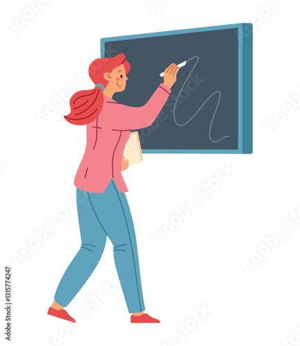 teacher drawing woman