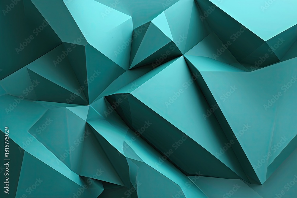 Obraz premium Trendy Geometric Composition with Dynamic Teal Background Design