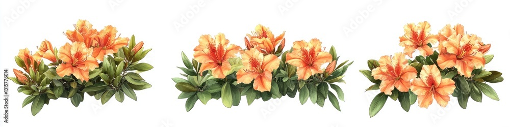 Obraz premium orange azalea bushes 