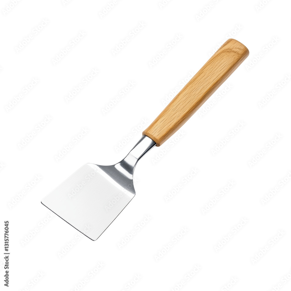 Wooden Handle Kitchen Spatula with Metal Blade Isolated on transparent background Wooden Handle Kitchen Spatula with Metal Blade Isolated on transparent background