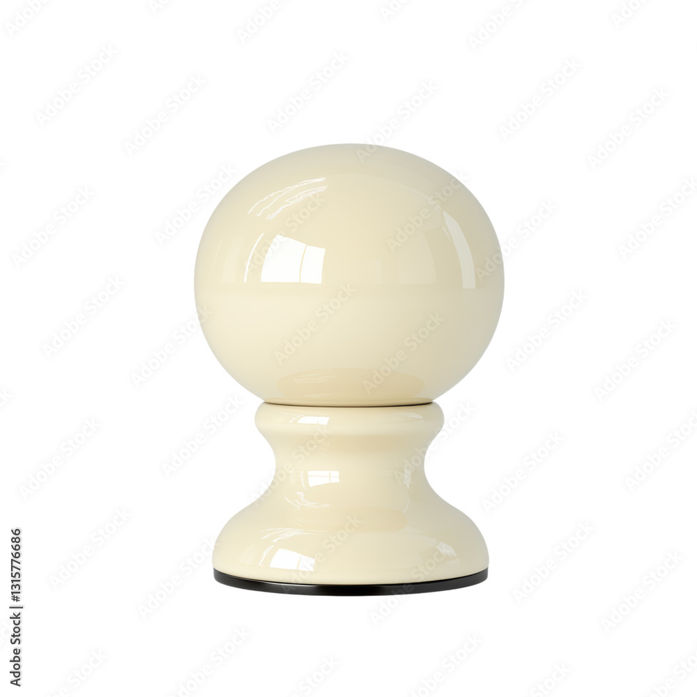 Smooth White Decorative Sphere on Elegant Stand Isolated on transparent background Smooth White Decorative Sphere on Elegant Stand Isolated on transparent background
