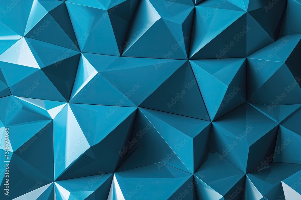 Obraz premium Dynamic Cerulean Polygonal Wallpaper Abstract Modern Pattern Design