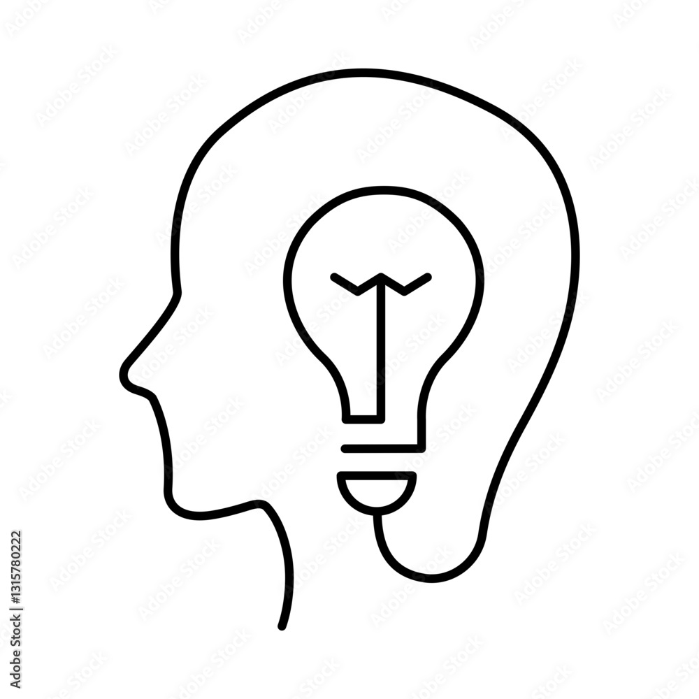 Human Idea Line Icon. Teamwork, Business, Planning, Strategy, Marketing, Leadership, Work Group, Meeting, Partnership Icons Editable Stroke Vector Illustration Human Idea Line Icon. Teamwork, Business, Planning, Strategy, Marketing, Leadership, Work Group, Meeting, Partnership Icons Editable Stroke Vector Illustration