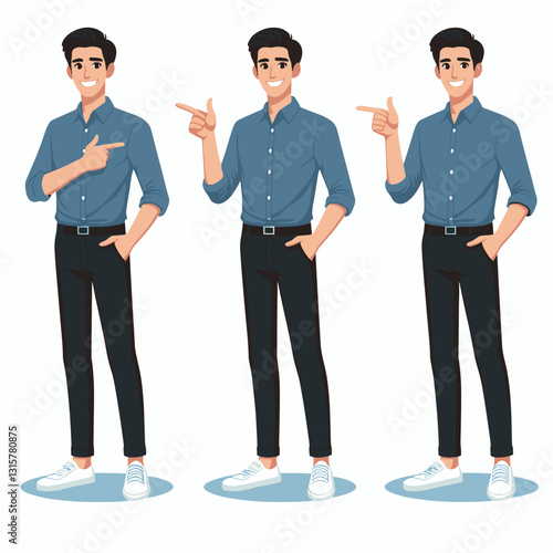 Animated Man Pointing: Corporate Presentation Asset
