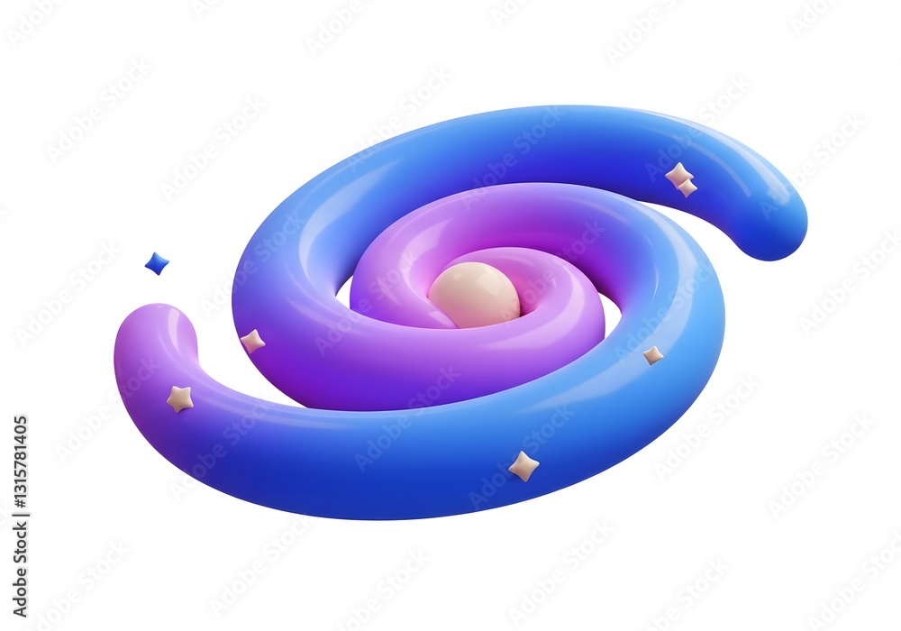 Abstract Spiral Galaxy 3D Render of Cosmic Swirl Abstract Spiral Galaxy 3D Render of Cosmic Swirl