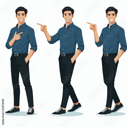 Confident Man Pointing: Presentation Ready Vector Illustration