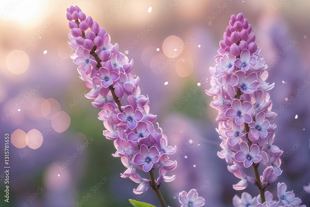 Delicate Lilac Flowers with Ethereal Bokeh in Gentle Spring Light Delicate Lilac Flowers with Ethereal Bokeh in Gentle Spring Light