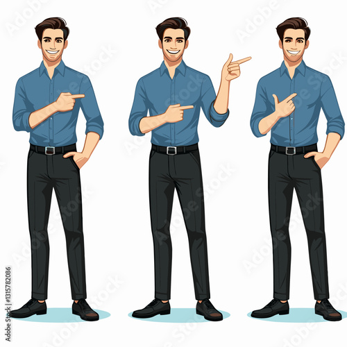 Business Man Pointing: Vector Illustration