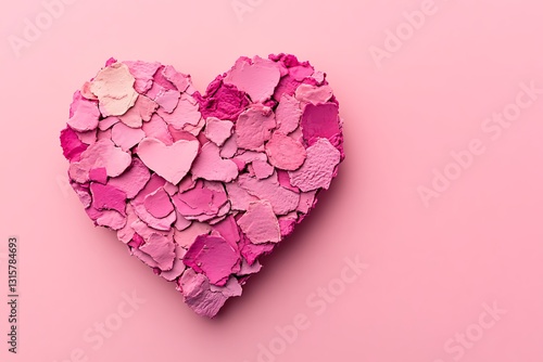 Wallpaper Mural Pink paper heart craft on background Torontodigital.ca