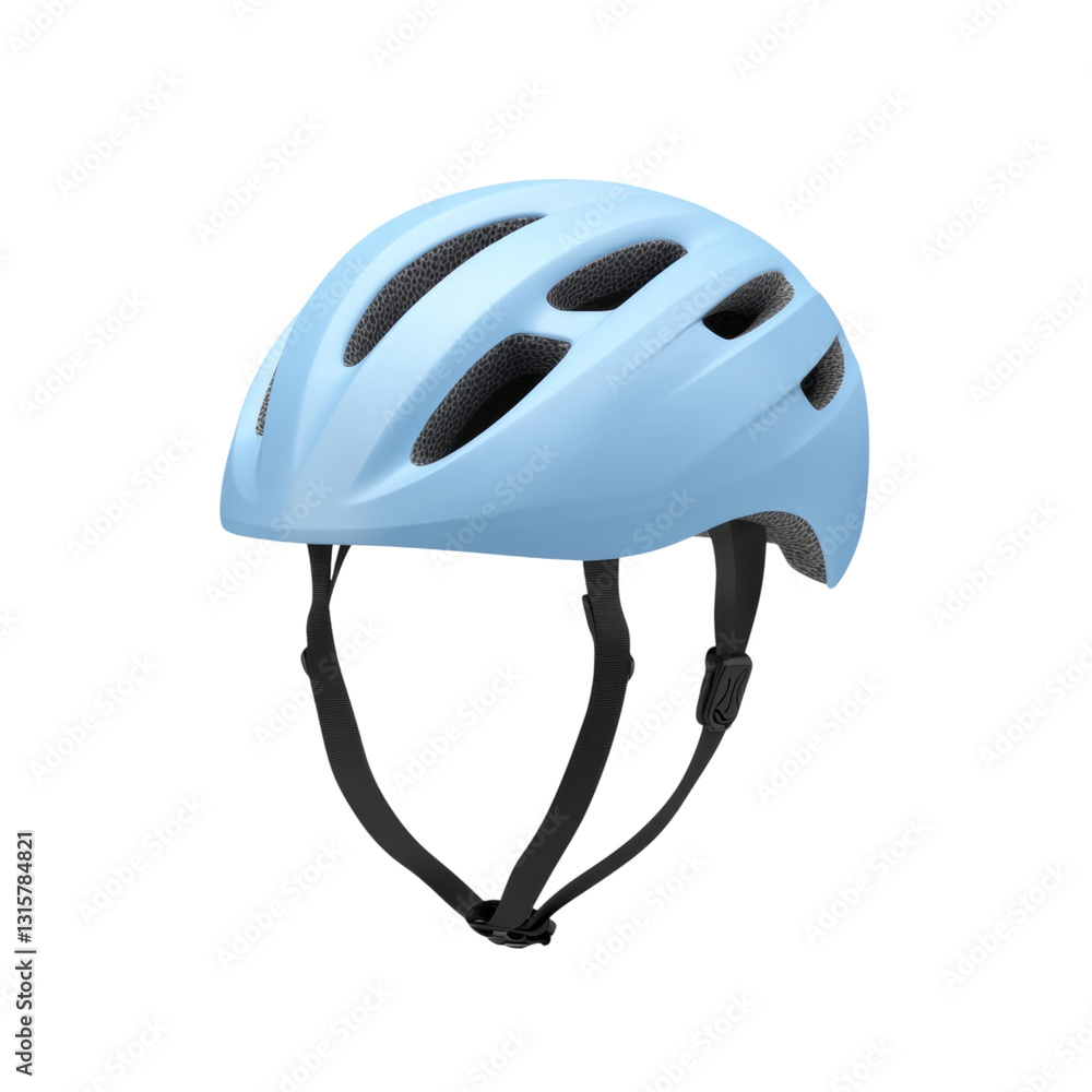 Fototapeta premium Light Blue Bicycle Helmet for Safety and Comfort Isolated on transparent background