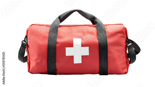 first aid medical bag on transparent background 