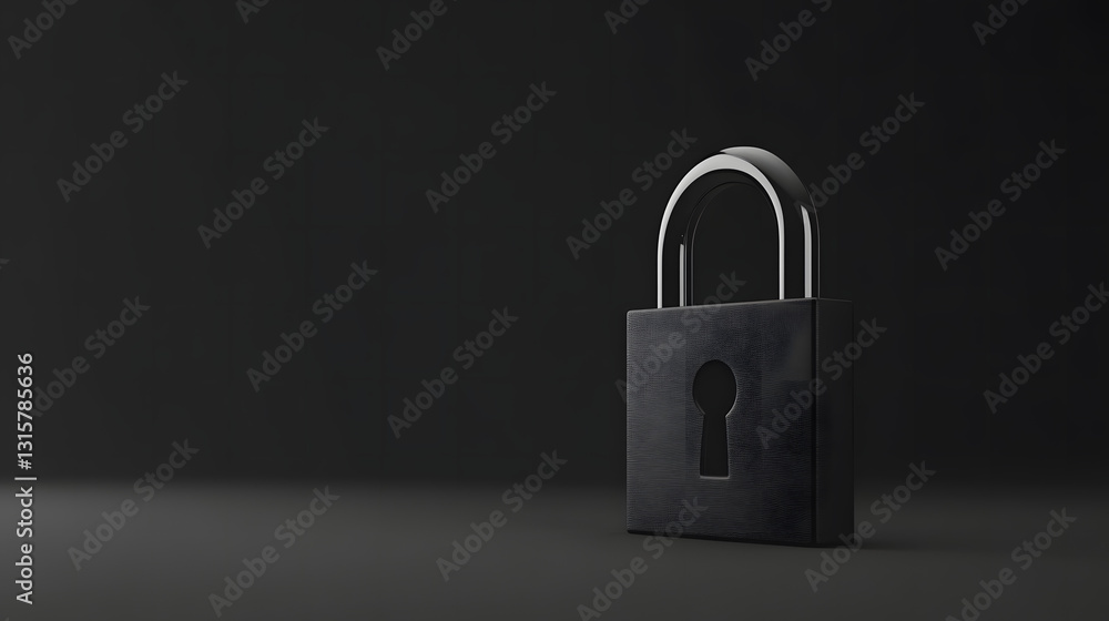 padlock on black background. Close Up of Black Padlock on Dark Background. padlock on black background. Close Up of Black Padlock on Dark Background.