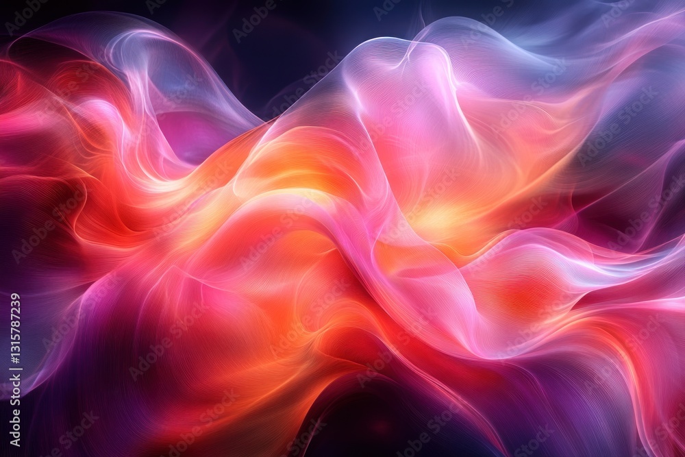 Obraz premium Abstract vibrant flowing energy swirls on dark background