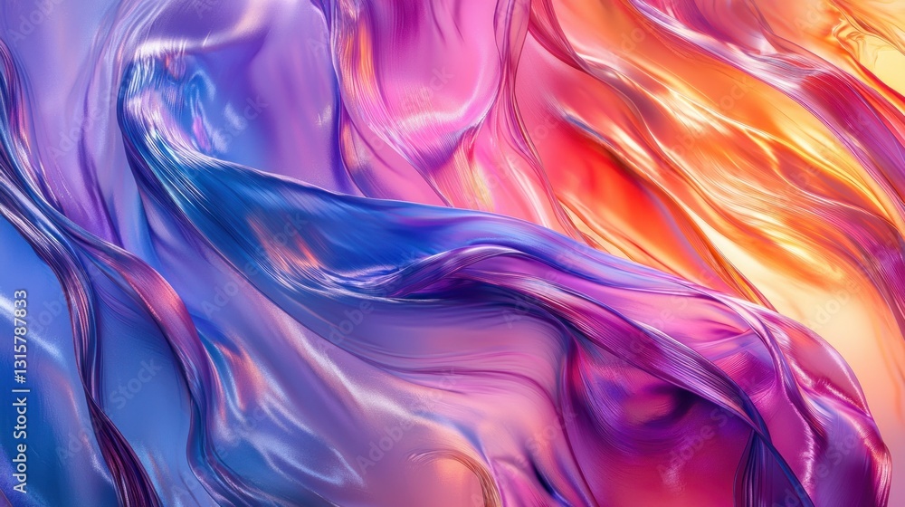 Fototapeta premium Abstract Swirls of Vibrant Hues: A Digital Painting of Flowing Colors