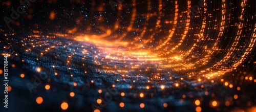 Abstract data stream swirling through space