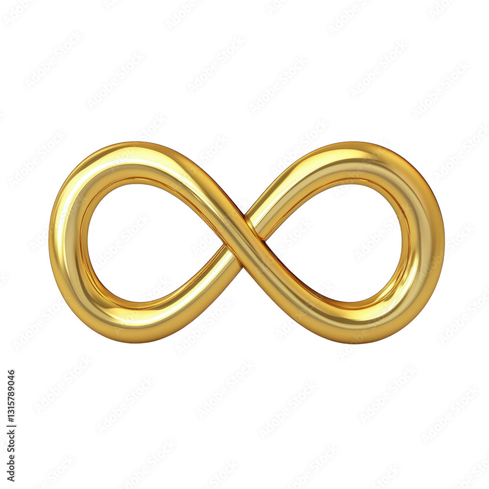 Elegant Golden Infinity Symbol for Timeless Design Isolated on transparent background Elegant Golden Infinity Symbol for Timeless Design Isolated on transparent background