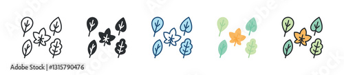 Leaves Icon Set Multiple Style Collection