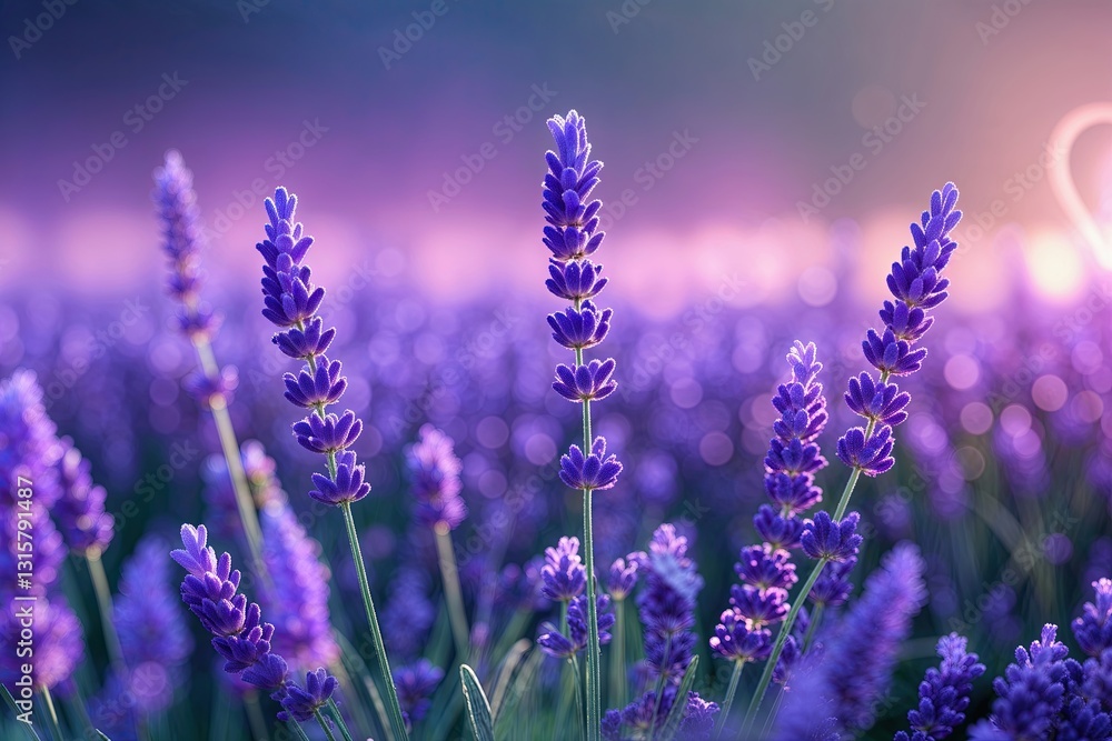 Obraz premium Serene Lavender Glow Background for Tranquil and Relaxing Atmosphere
