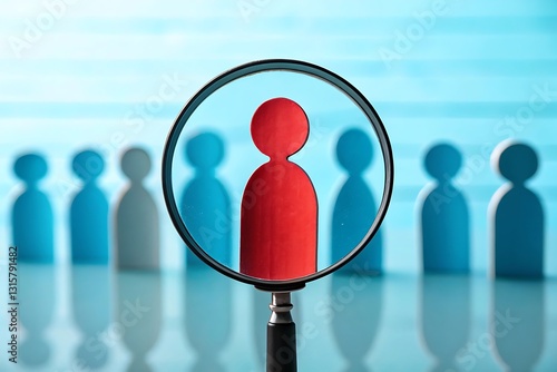 HR Recruitment and Talent Search – Finding the Right Candidate with Magnifying Glass