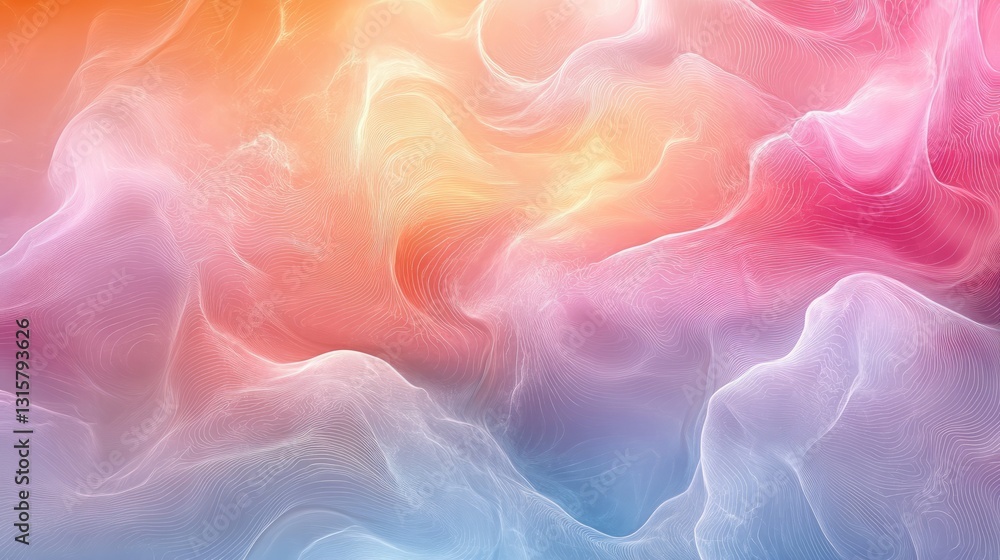 Fototapeta premium Elegant pastel gradient background with fine white line textures, creating a premium luxury design 
