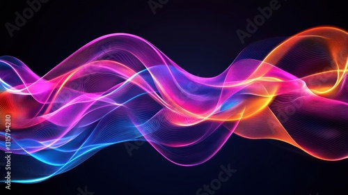 Abstract Vibrant Neon Wave