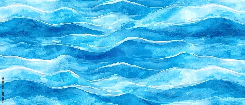 Obraz premium Beautiful ocean wave patterns in vibrant blue.